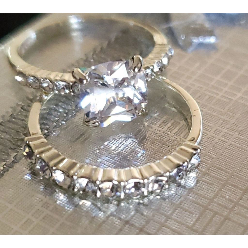 Silver Plated Cubic Zirconia Charter Club Cubic Zirconia Ring Set Size 8